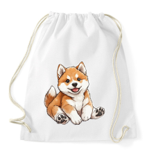 PRINTFASHION Cuki Duci Akita Inu - Sportzsák, Tornazsák - Fehér tornazsák