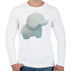 PRINTFASHION Cuki elefánt - Férfi hosszú ujjú póló - Fehér