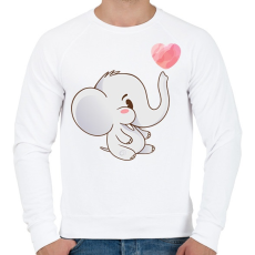 PRINTFASHION Cuki elefánt - Férfi pulóver - Fehér