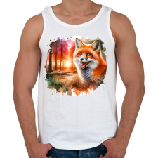 PRINTFASHION Cuki erdei róka - Férfi atléta - Fehér atléta, trikó