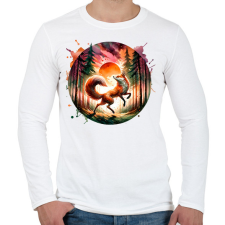 PRINTFASHION Cuki erdei róka - Férfi hosszú ujjú póló - Fehér férfi póló