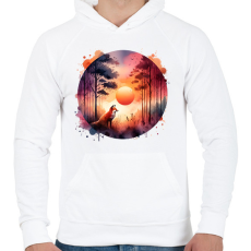 PRINTFASHION Cuki erdei róka - Férfi kapucnis pulóver - Fehér
