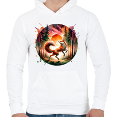 PRINTFASHION Cuki erdei róka - Férfi kapucnis pulóver - Fehér