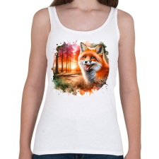 PRINTFASHION Cuki erdei róka - Női atléta - Fehér női trikó