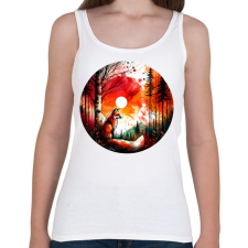 PRINTFASHION Cuki erdei róka - Női atléta - Fehér női trikó