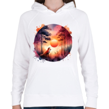 PRINTFASHION Cuki erdei róka - Női kapucnis pulóver - Fehér női pulóver, kardigán