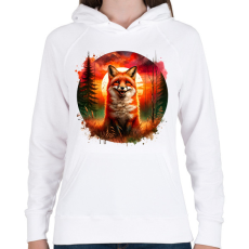 PRINTFASHION Cuki erdei róka - Női kapucnis pulóver - Fehér