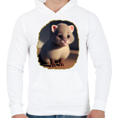 PRINTFASHION Cuki - Férfi kapucnis pulóver - Fehér