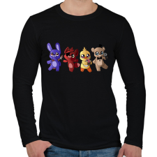 PRINTFASHION Cuki fnaf karakterek - Férfi hosszú ujjú póló - Fekete férfi póló
