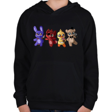 PRINTFASHION Cuki fnaf karakterek - Gyerek kapucnis pulóver - Fekete
