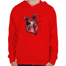 PRINTFASHION Cuki Foxy - Gyerek kapucnis pulóver - Piros gyerek pulóver, kardigán
