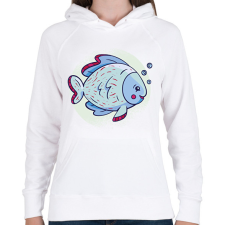 PRINTFASHION Cuki hal - Női kapucnis pulóver - Fehér női pulóver, kardigán