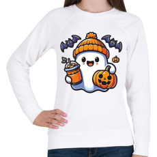 PRINTFASHION Cuki halloween szellem - Női pulóver - Fehér