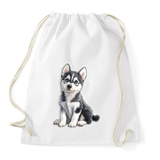 PRINTFASHION Cuki Husky Kölyök - Sportzsák, Tornazsák - Fehér tornazsák