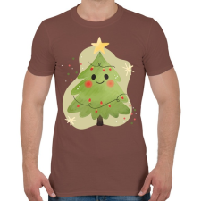 PRINTFASHION Cuki karácsonyfa - Férfi póló - Mogyoróbarna férfi póló