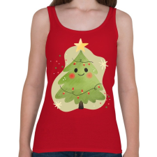 PRINTFASHION Cuki karácsonyfa - Női atléta - Cseresznyepiros női trikó