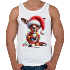 PRINTFASHION Cuki karácsonyi kenguru kölyök - Férfi atléta - Fehér atléta, trikó