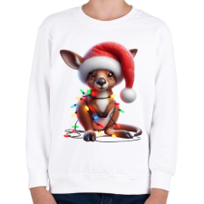 PRINTFASHION Cuki karácsonyi kenguru kölyök - Gyerek pulóver - Fehér gyerek pulóver, kardigán
