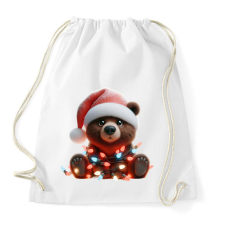 PRINTFASHION Cuki karácsonyi maci - Sportzsák, Tornazsák - Fehér tornazsák