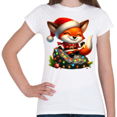 PRINTFASHION Cuki karácsonyi róka - Női póló - Fehér