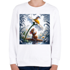 PRINTFASHION Cuki kis egér esőben - Gyerek pulóver - Fehér