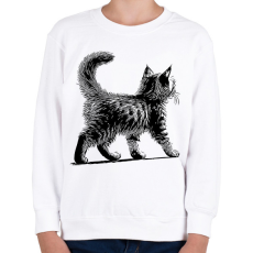PRINTFASHION Cuki Kiscica / Cica / Macska rajz - Gyerek pulóver - Fehér