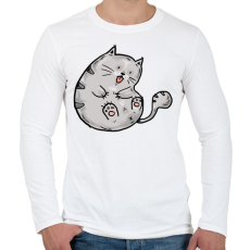 PRINTFASHION Cuki macska - Férfi hosszú ujjú póló - Fehér