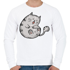 PRINTFASHION Cuki macska - Férfi pulóver - Fehér férfi pulóver, kardigán