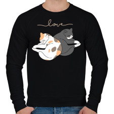 PRINTFASHION Cuki macskák - Férfi pulóver - Fekete férfi pulóver, kardigán