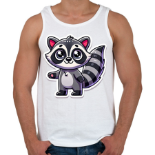 PRINTFASHION Cuki Mosómedve - Férfi atléta - Fehér atléta, trikó