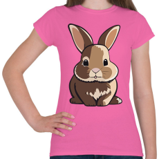 PRINTFASHION Cuki nyuszi - Női póló - Rózsaszín