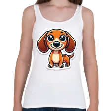 PRINTFASHION Cuki Tacskó - Női atléta - Fehér női trikó