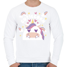 PRINTFASHION Cuki unikornis - Férfi pulóver - Fehér női pulóver, kardigán