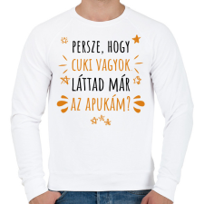 PRINTFASHION Cuki vagyok - Apuka - Férfi pulóver - Fehér férfi pulóver, kardigán