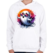 PRINTFASHION Cuki vicces halloween szellem Boo Boo - Gyerek kapucnis pulóver - Fehér gyerek pulóver, kardigán