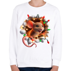 PRINTFASHION Cuki vicces karácsonyi party egér - Gyerek pulóver - Fehér