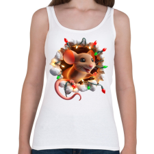 PRINTFASHION Cuki vicces karácsonyi party egér - Női atléta - Fehér női trikó