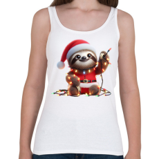 PRINTFASHION Cuki vicces karácsonyi party lajhár - Női atléta - Fehér