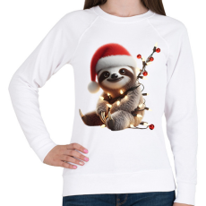 PRINTFASHION Cuki vicces karácsonyi party lajhár - Női pulóver - Fehér