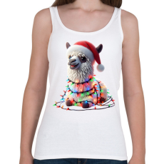 PRINTFASHION Cuki vicces karácsonyi party láma - Női atléta - Fehér