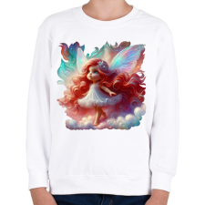 PRINTFASHION Cuki vöröshajú tündérlány - Gyerek pulóver - Fehér gyerek pulóver, kardigán