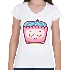 PRINTFASHION cukisagok-003 - Női V-nyakú póló - Fehér női póló