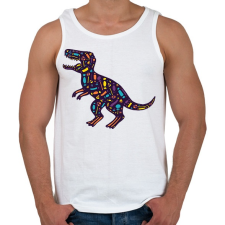 PRINTFASHION Cukor T-rex - Férfi atléta - Fehér atléta, trikó