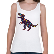 PRINTFASHION Cukor T-rex - Női atléta - Fehér női trikó