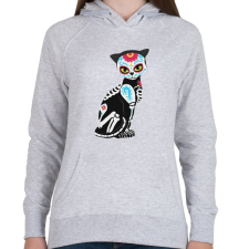PRINTFASHION Cukorkoponya cica - Női kapucnis pulóver - Sport szürke női pulóver, kardigán
