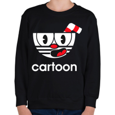 PRINTFASHION Cuphead Cartoon - Gyerek pulóver - Fekete gyerek pulóver, kardigán