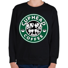 PRINTFASHION Cuphead Coffee - Gyerek pulóver - Fekete gyerek pulóver, kardigán