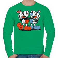 PRINTFASHION Cuphead - Férfi pulóver - Zöld férfi pulóver, kardigán