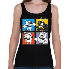PRINTFASHION Cuphead karakterek - Női atléta - Fekete