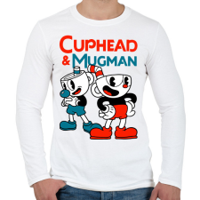 PRINTFASHION Cuphead & Mugman - Férfi hosszú ujjú póló - Fehér férfi póló